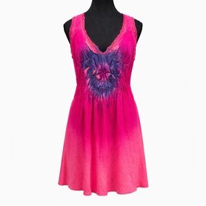 Vintage Miss Sixty Pink Ombre Tie-Dye Boho Dress – Made in Italy